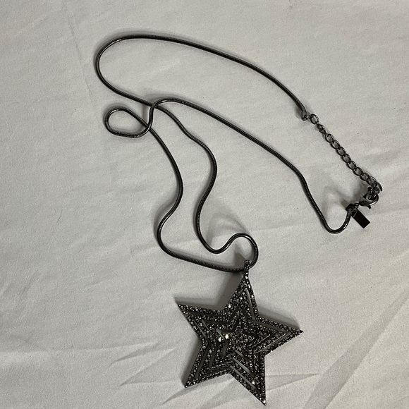 INC International Concepts Black and Silver Star Pendant Necklace - Picture 4 of 8